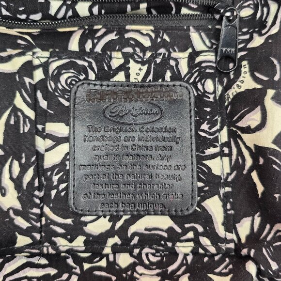 Brighton Women Tassel Shoulder Handbag Burgundy Black Cherry Patent Leather Zip - Picture 5 of 13